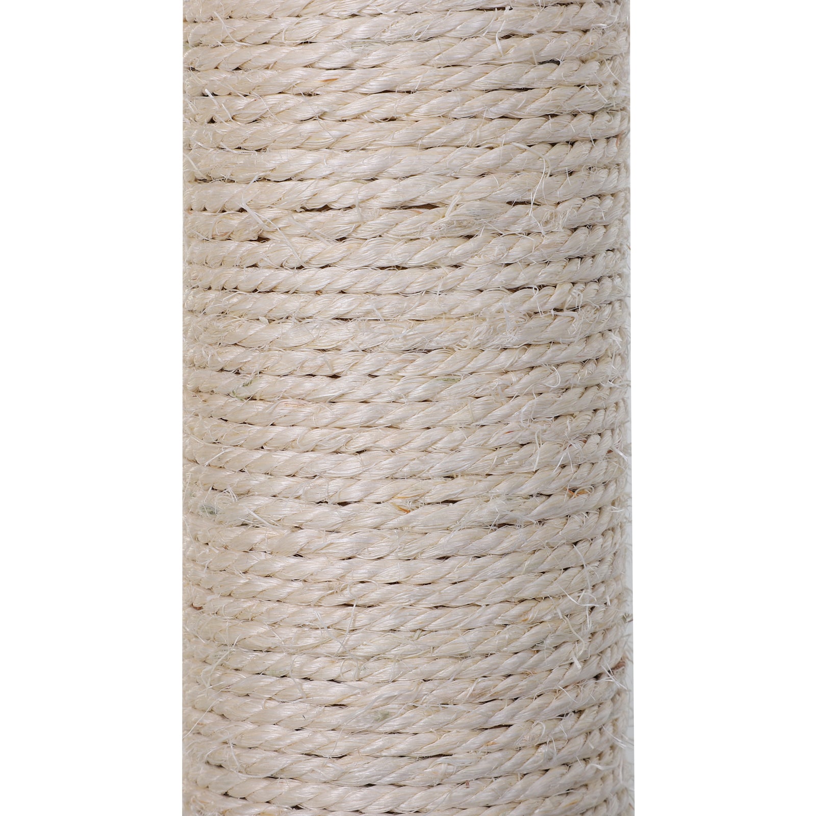 PawHut Cat Tree Cat Scratching Post 2-Tier Sisal Rope Scratching Post w/ Dangle Toy Beige