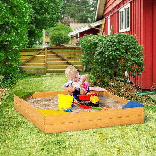 outsunny-kids-wooden-sand-pit-children-sandbox-with-four-seats-non-woven-fabric-for-gardens-playgrounds