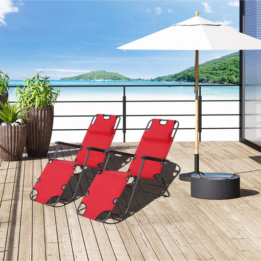 outsunny-2-pieces-foldable-sun-loungers-with-adjustable-back-outdoor-reclining-garden-chairs-with-pillow-and-armrests-red