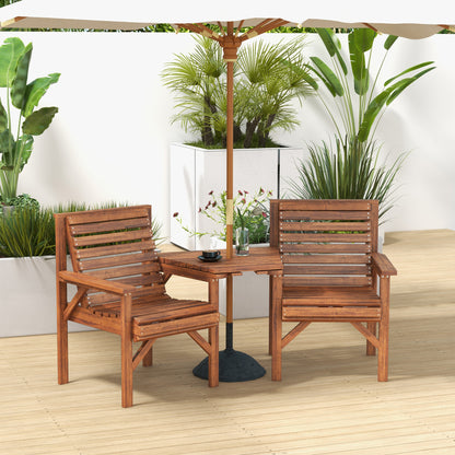 outsunny-wooden-garden-love-seat-w-coffee-table-umbrella-hole-tan-brown