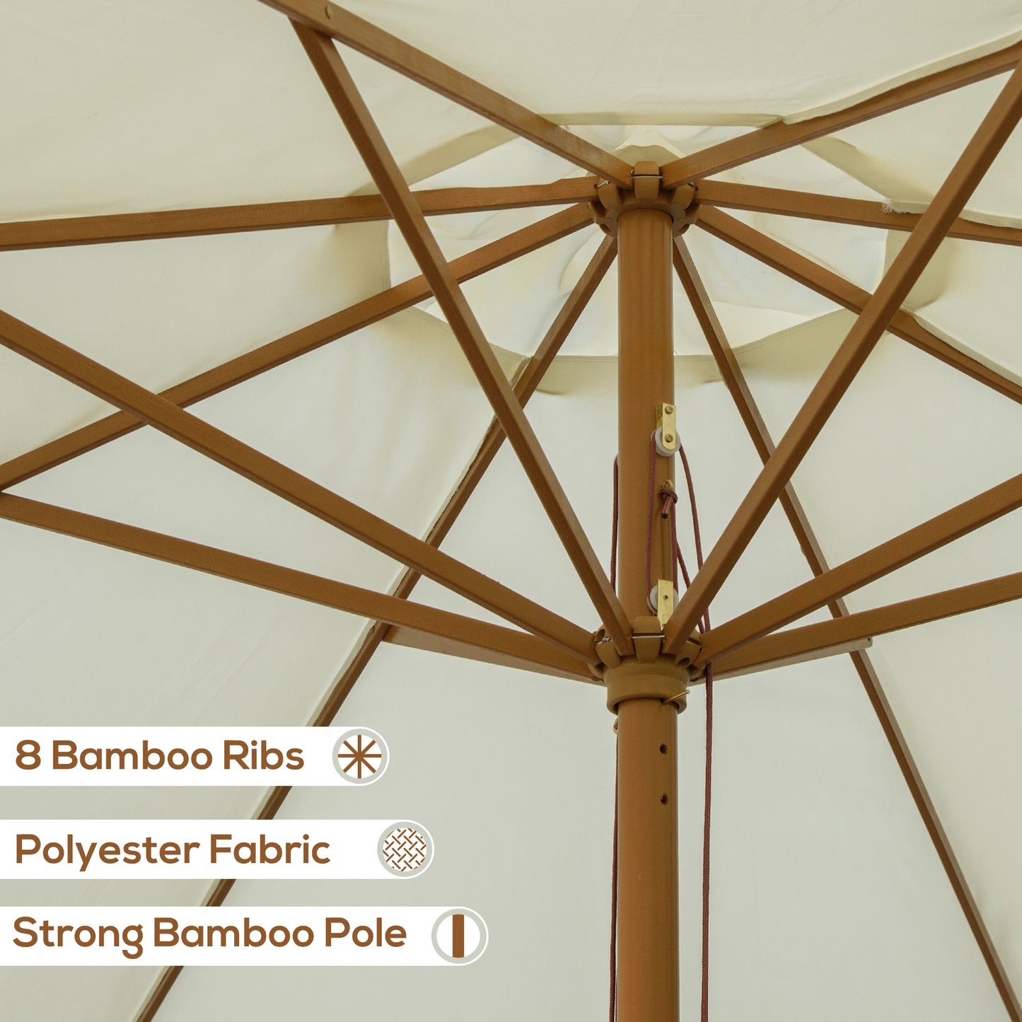 outsunny-3-3m-patio-umbrella-garden-parasol-outdoor-sun-shade-canopy-with-8-bamboo-ribs-ruffles-and-wood-pole-beige