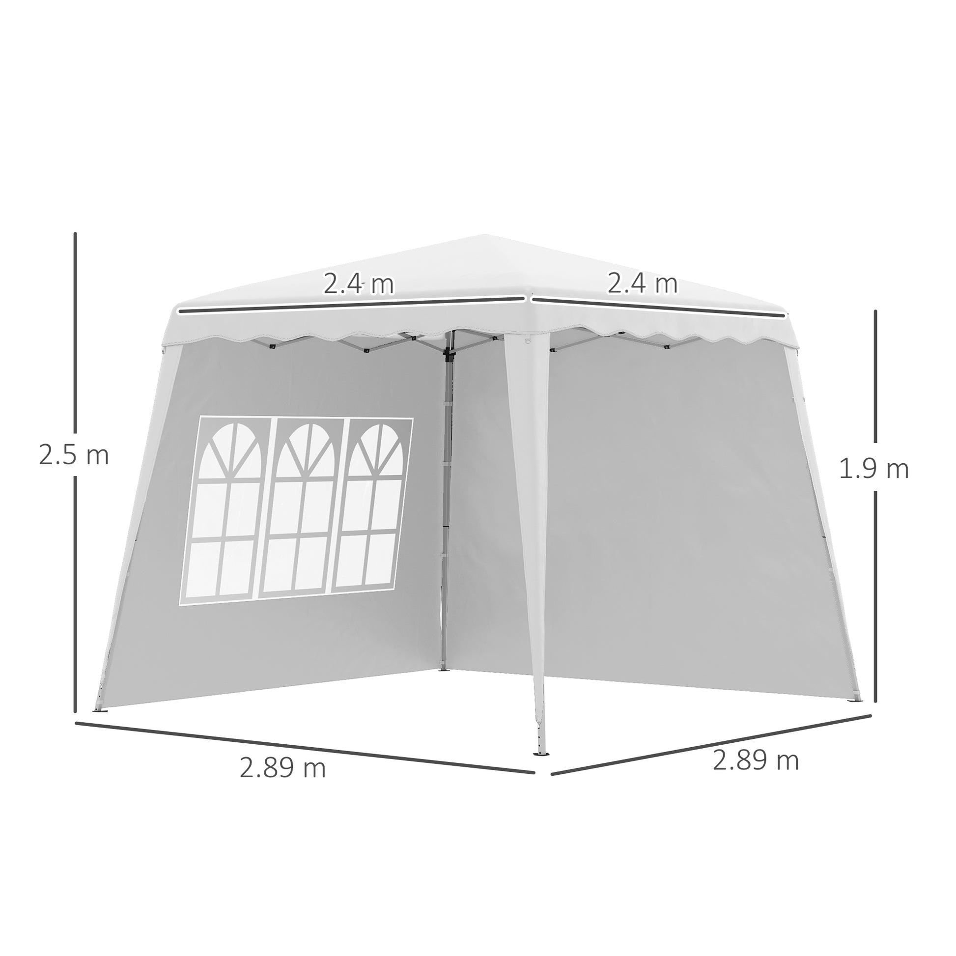 outsunny-2-9-x-2-9m-pop-up-gazebo-with-2-sides-slant-legs-and-carry-bag-height-adjustable-uv50-party-tent-event-shelter-for-garden-patio-white