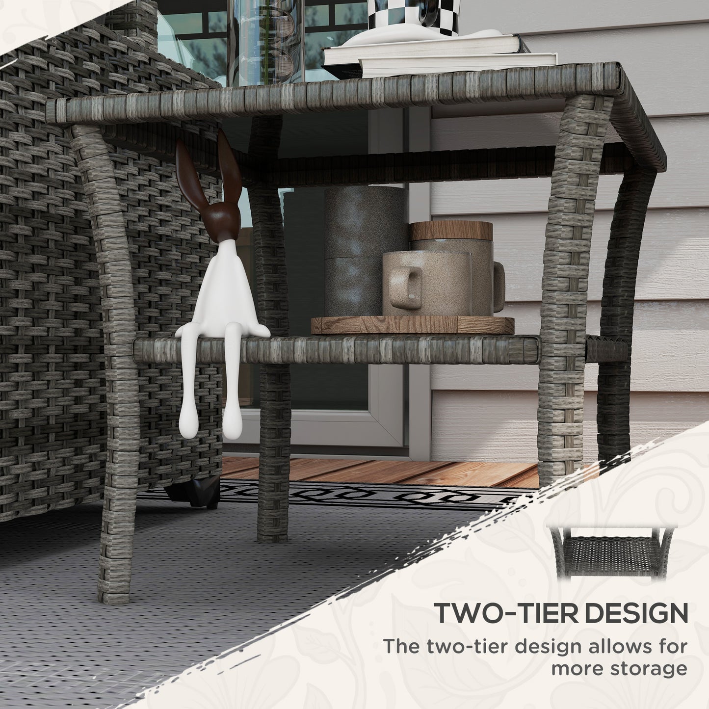 outsunny-50cm-outdoor-pe-rattan-coffee-table-patio-wicker-two-tier-side-table-with-glass-top-for-patio-garden-balcony-grey