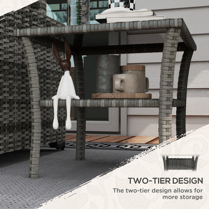 outsunny-50cm-outdoor-pe-rattan-coffee-table-patio-wicker-two-tier-side-table-with-glass-top-for-patio-garden-balcony-grey
