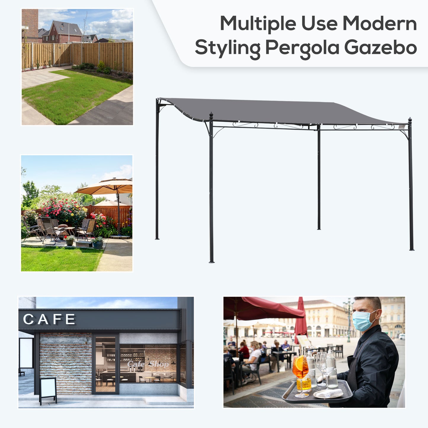 outsunny-4-x-3-meters-canopy-metal-wall-gazebo-awning-garden-marquee-shelter-door-porch-grey