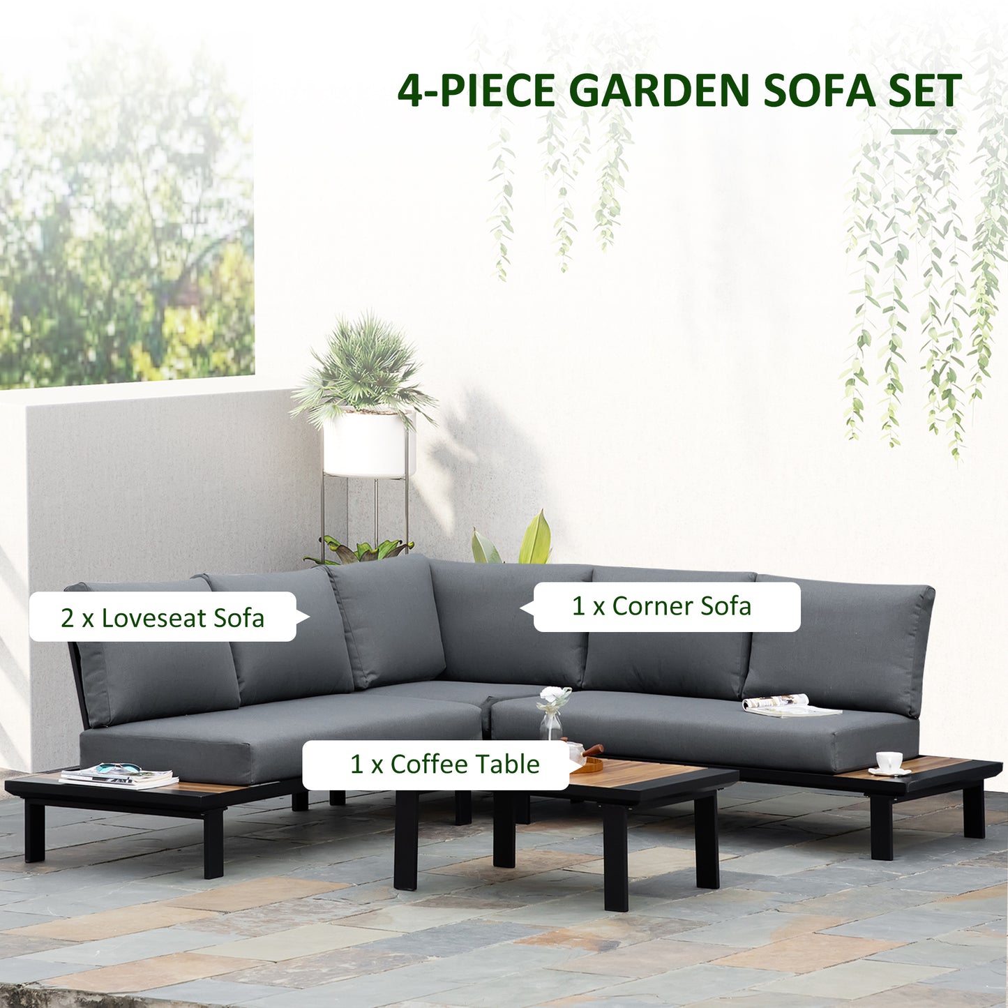 outsunny-4-pieces-aluminium-garden-furniture-set-indoor-outdoor-l-shape-corner-conversation-set-with-coffee-table-cushioned-patio-grey