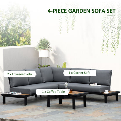 outsunny-4-pieces-aluminium-garden-furniture-set-indoor-outdoor-l-shape-corner-conversation-set-with-coffee-table-cushioned-patio-grey