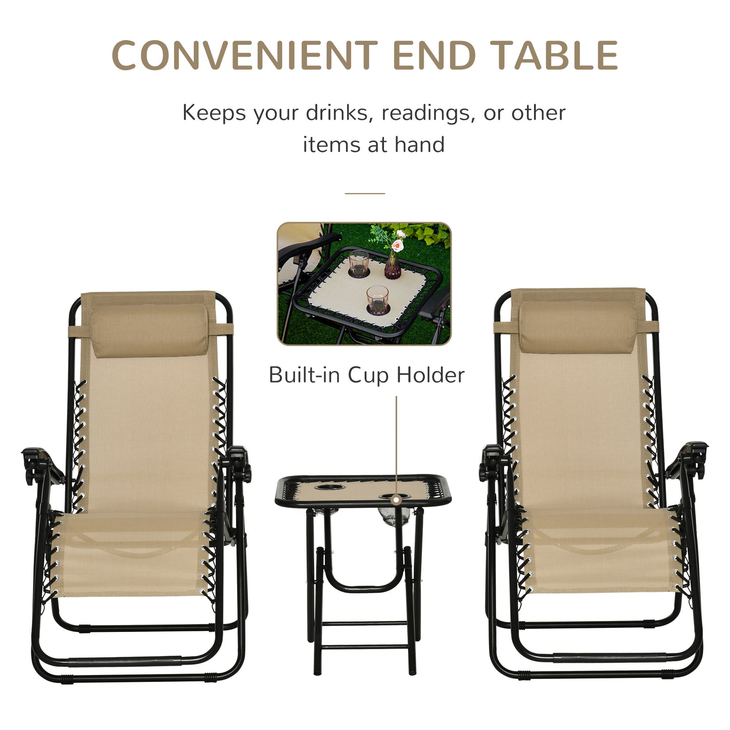 outsunny-3pcs-folding-zero-gravity-chairs-sun-lounger-table-set-w-cup-holders-reclining-garden-yard-pool-beige