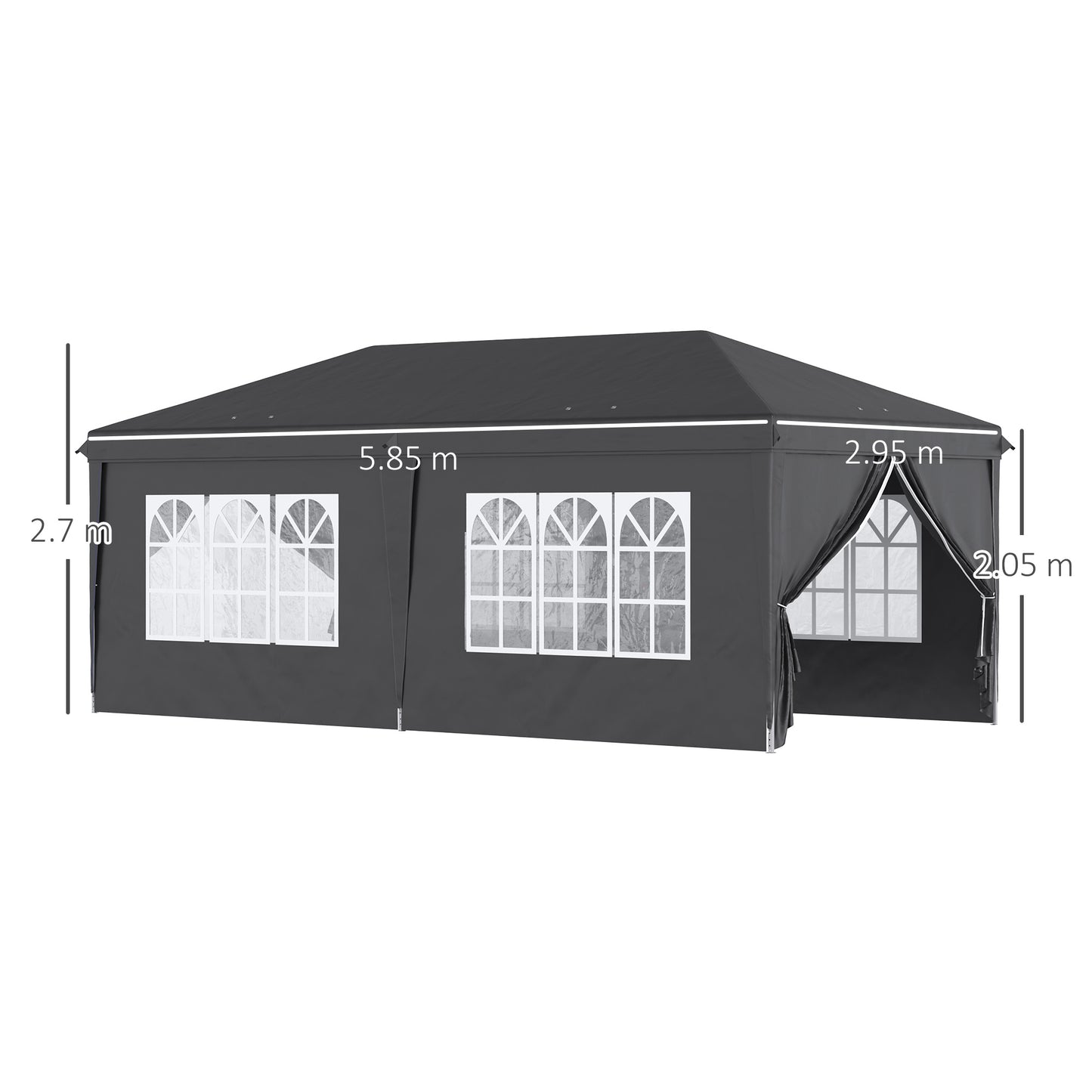outsunny-3-x-6-m-pop-up-gazebo-with-sides-and-windows-height-adjustable-party-tent-with-storage-bag-for-garden-camping-event-black