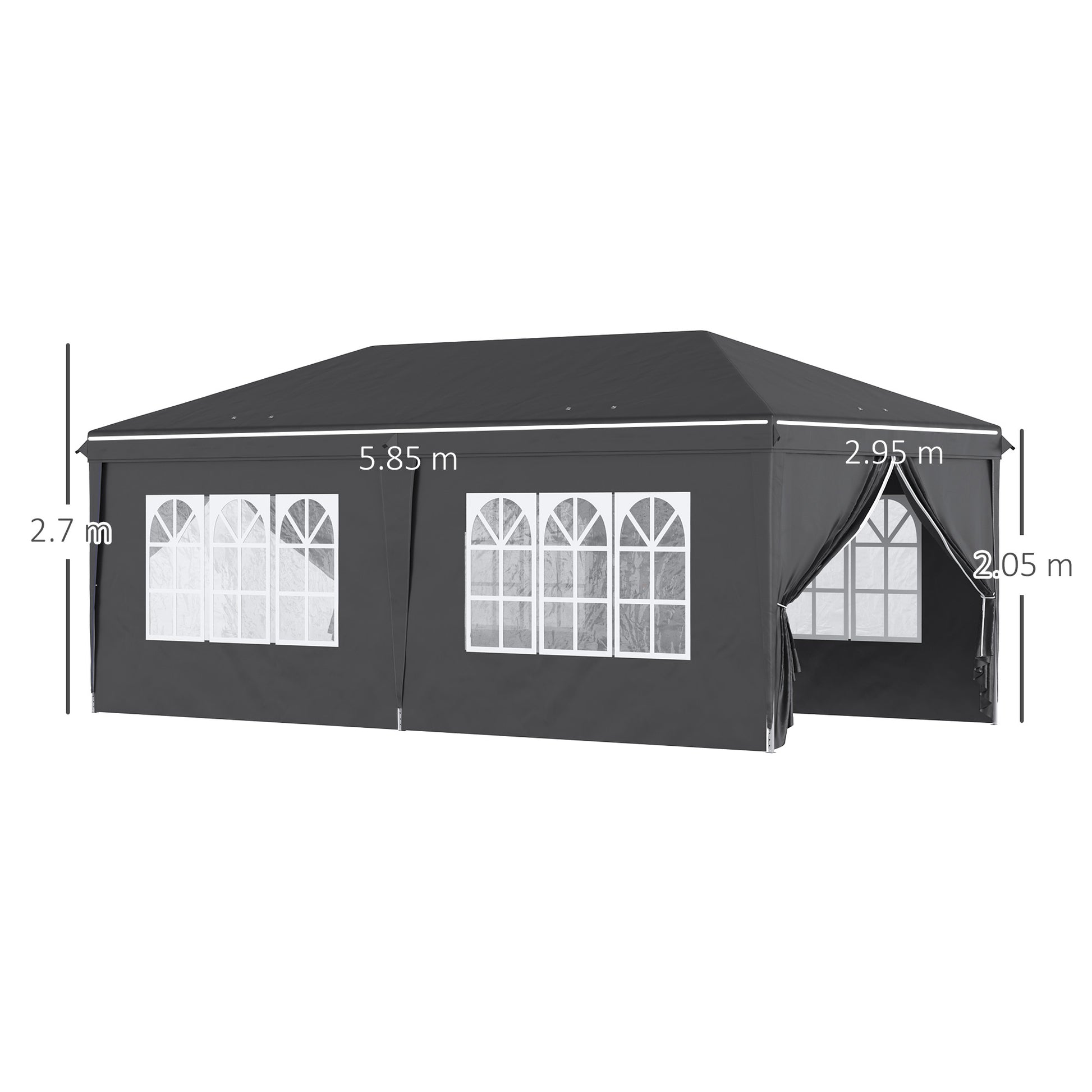 outsunny-3-x-6-m-pop-up-gazebo-with-sides-and-windows-height-adjustable-party-tent-with-storage-bag-for-garden-camping-event-black