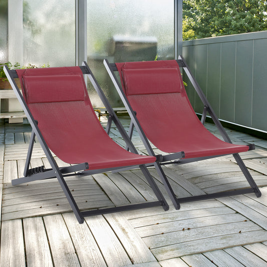 outsunny-set-of-2-folding-garden-beach-deck-chairs-deckchairs-seaside-folding-garden-patio-lounger-red