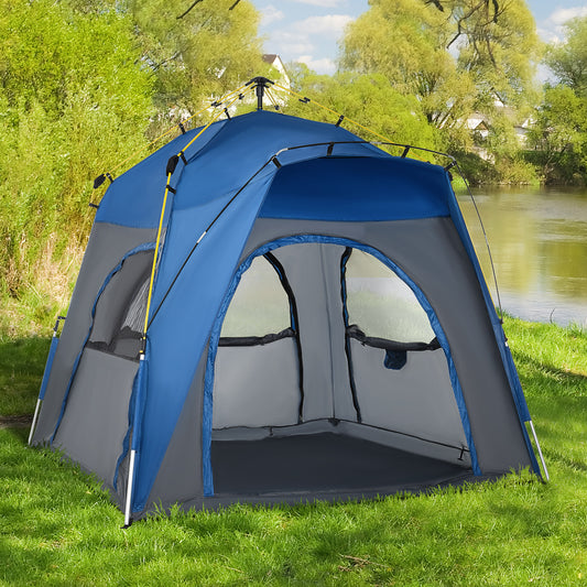 outsunny-4-person-automatic-camping-tent-outdoor-pop-up-tent-portable-backpacking-dome-shelter-grey