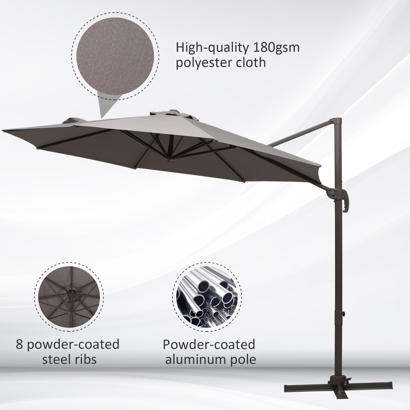 outsunny-3m-roma-umbrella-sun-shade-cantilever-hanging-parasol-w-cross-base-hand-crank-aluminium-frame-360-rotation-grey