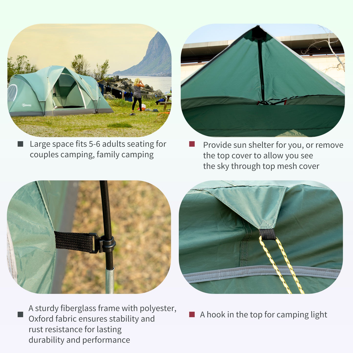 outsunny-5-6-man-dome-camping-tent-hiking-shelter-uv-protection-3000mm-water-resistant-tunnel-tent-dark-green