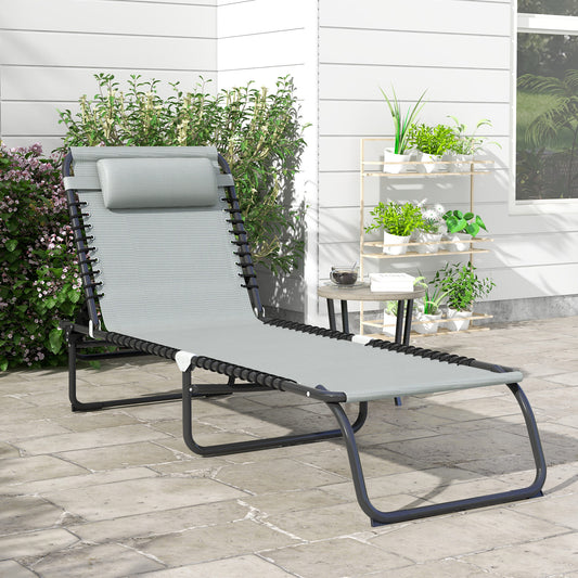 outsunny-folding-sun-lounger-beach-chaise-chair-garden-cot-camping-recliner-with-4-position-adjustable-light-grey