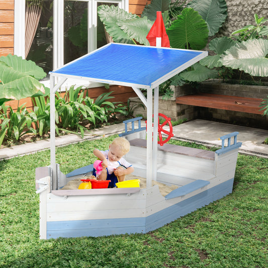 outsunny-wooden-kids-sandpit-children-sandbox-w-uv-protection-canopy-for-ages-3-8-years-blue