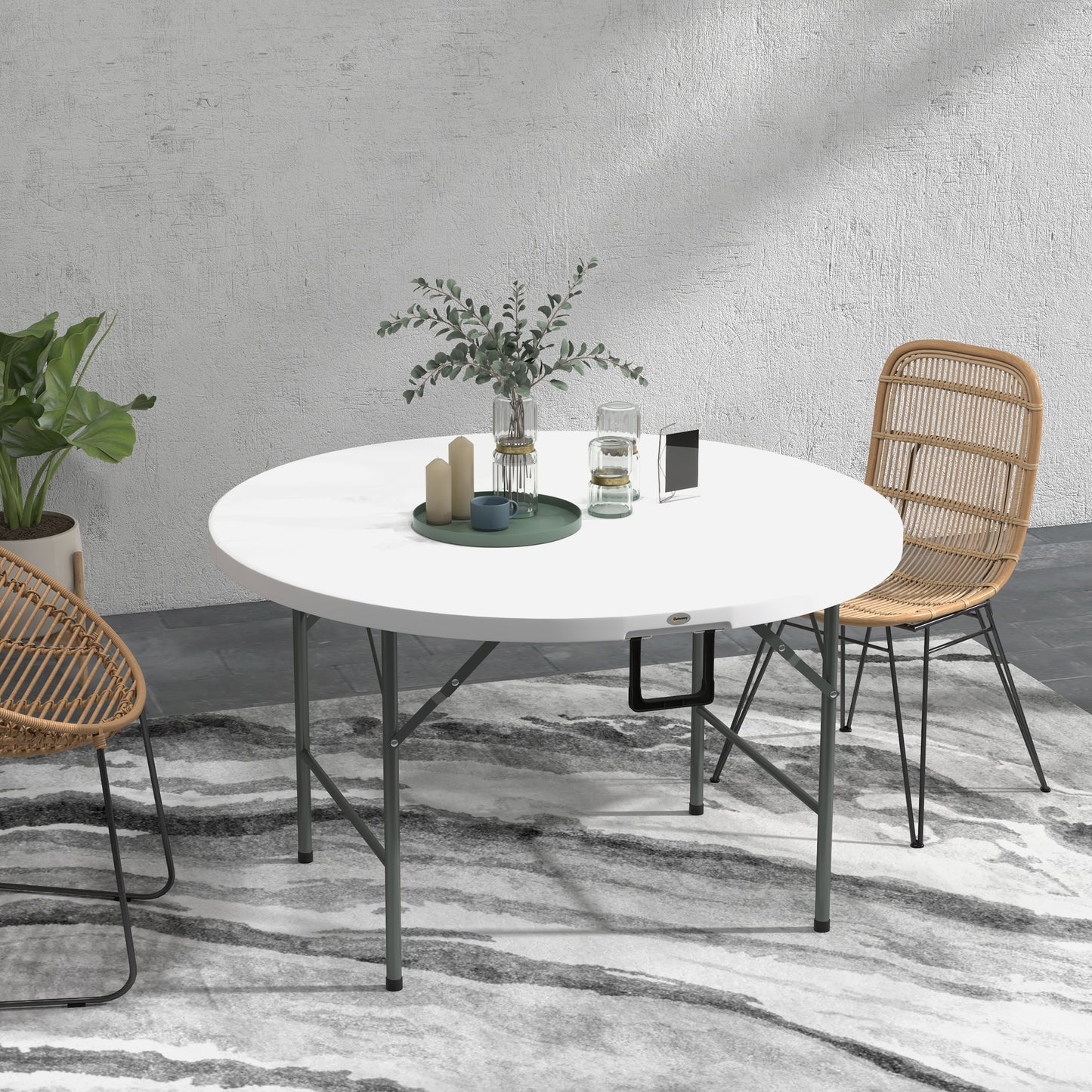 outsunny-122-folding-garden-table-outdoor-hdpe-round-picnic-table-for-6-patio-table-with-metal-frame-white