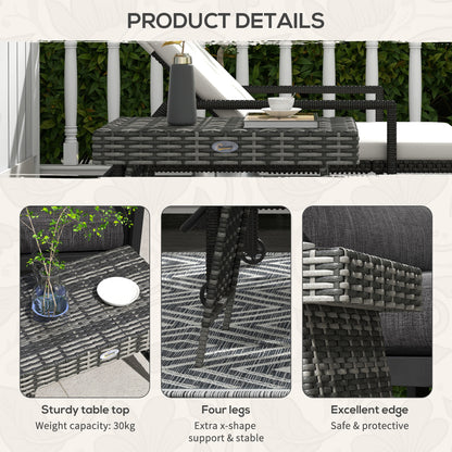 outsunny-foldable-outdoor-coffee-table-metal-frame-rattan-side-table-coffee-table-side-table-for-lawn-garden-mixed-grey