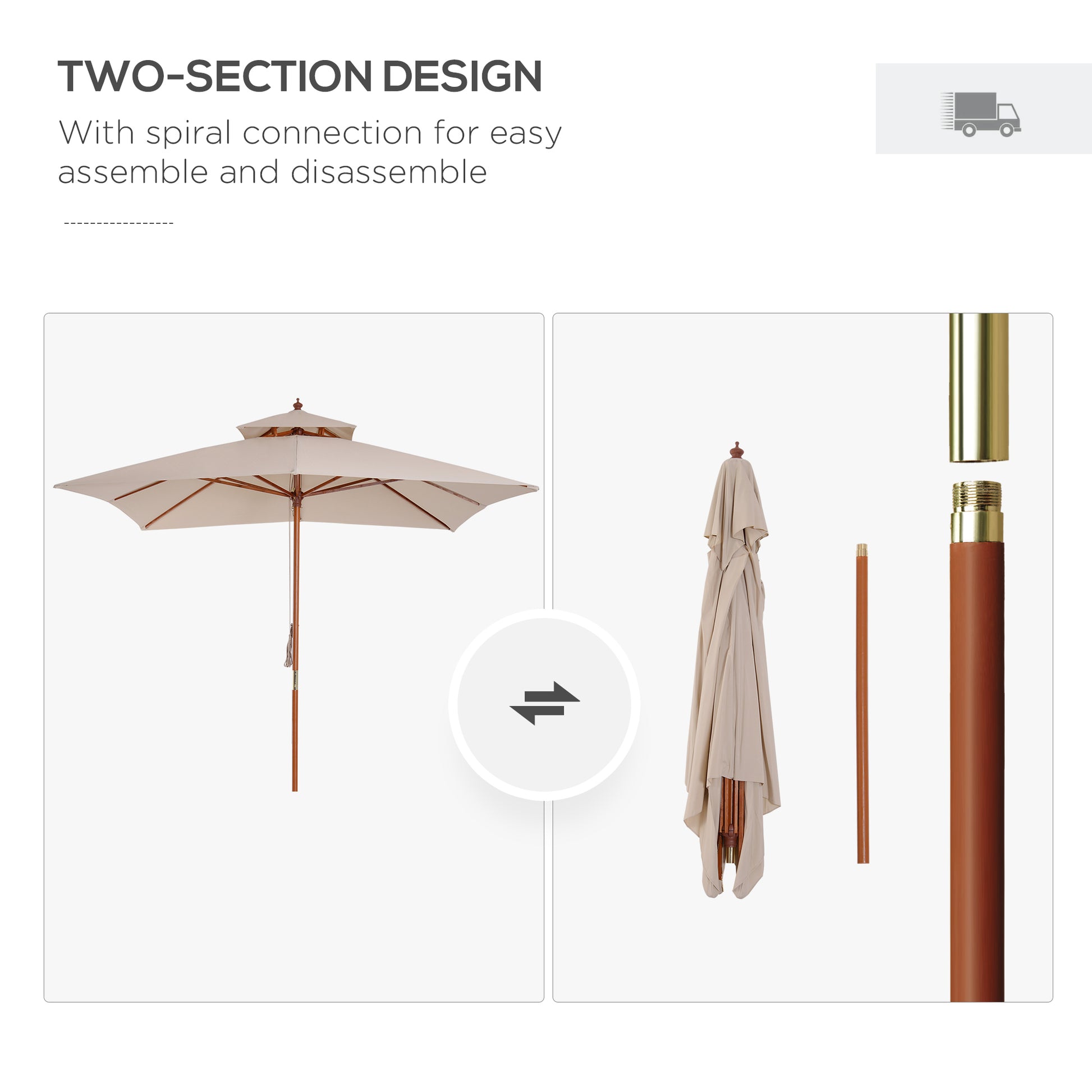 outsunny-beige-parasol-patio-3x3m-double-tier-garden-sun-umbrella-sunshade-outdoor-wood-wooden-canopy-tier