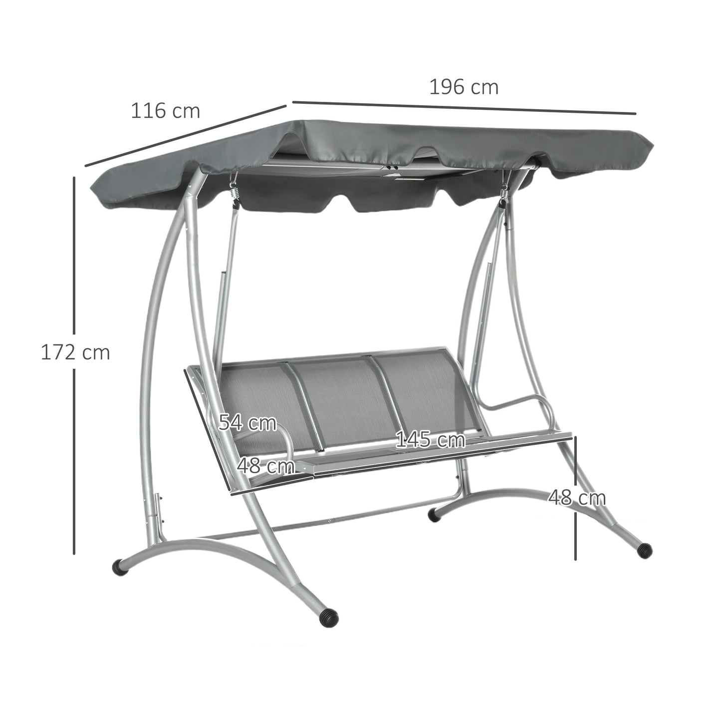 outsunny-3-seater-bench-steel-outdoor-patio-porch-swing-chair-with-adjustable-canopy-dark-grey