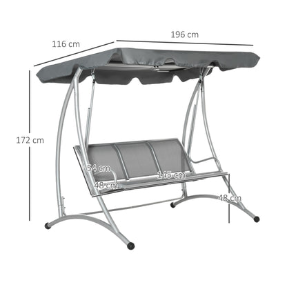 outsunny-3-seater-bench-steel-outdoor-patio-porch-swing-chair-with-adjustable-canopy-dark-grey