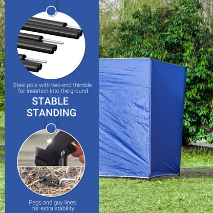 outsunny-camping-windbreak-foldable-portable-wind-blocker-w-carry-bag-and-steel-poles-beach-sun-screen-shelter-privacy-wall-450cm-x-150cm