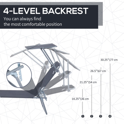 outsunny-2-pcs-outdoor-foldable-sun-lounger-set-w-removeable-shade-canopy-patio-recliner-sun-lounger-w-adjustable-backrest-w-mesh-fabric-grey