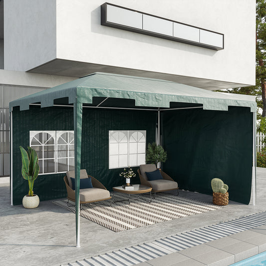 outsunny-3-x-4-m-garden-gazebo-marquee-party-tent-with-2-sidewalls-for-patio-yard-outdoor-green