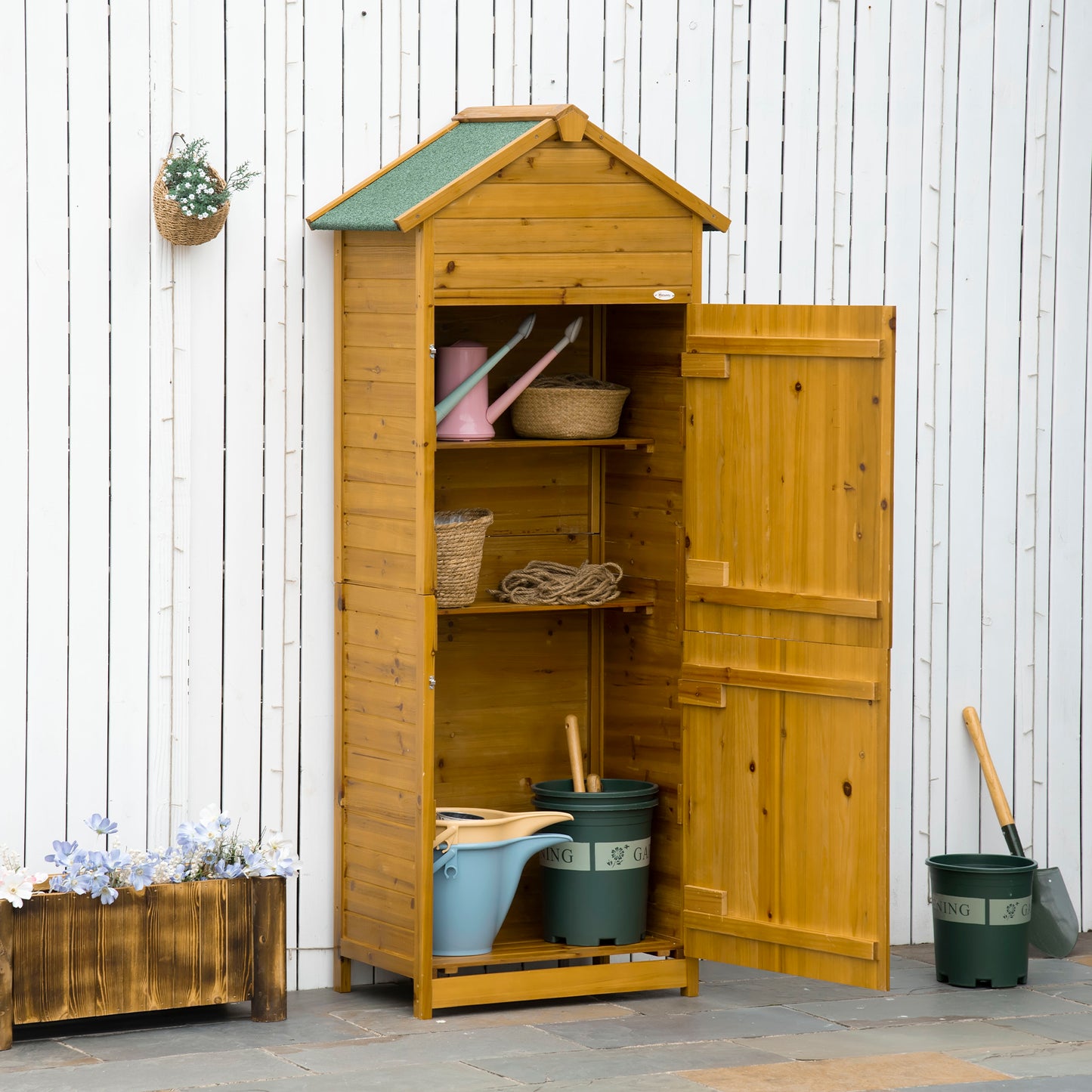 outsunny-wooden-garden-storage-shed-utility-gardener-cabinet-w-3-shelves-and-2-door-191-5cm-x-79cm-x-49cm-natural-wood-effect