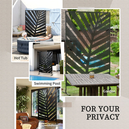 outsunny-privacy-screen-with-stand-and-ground-stakes-6-5ft-metal-outdoor-divider-decorative-privacy-panel-for-garden-patio-pool-hot-tub