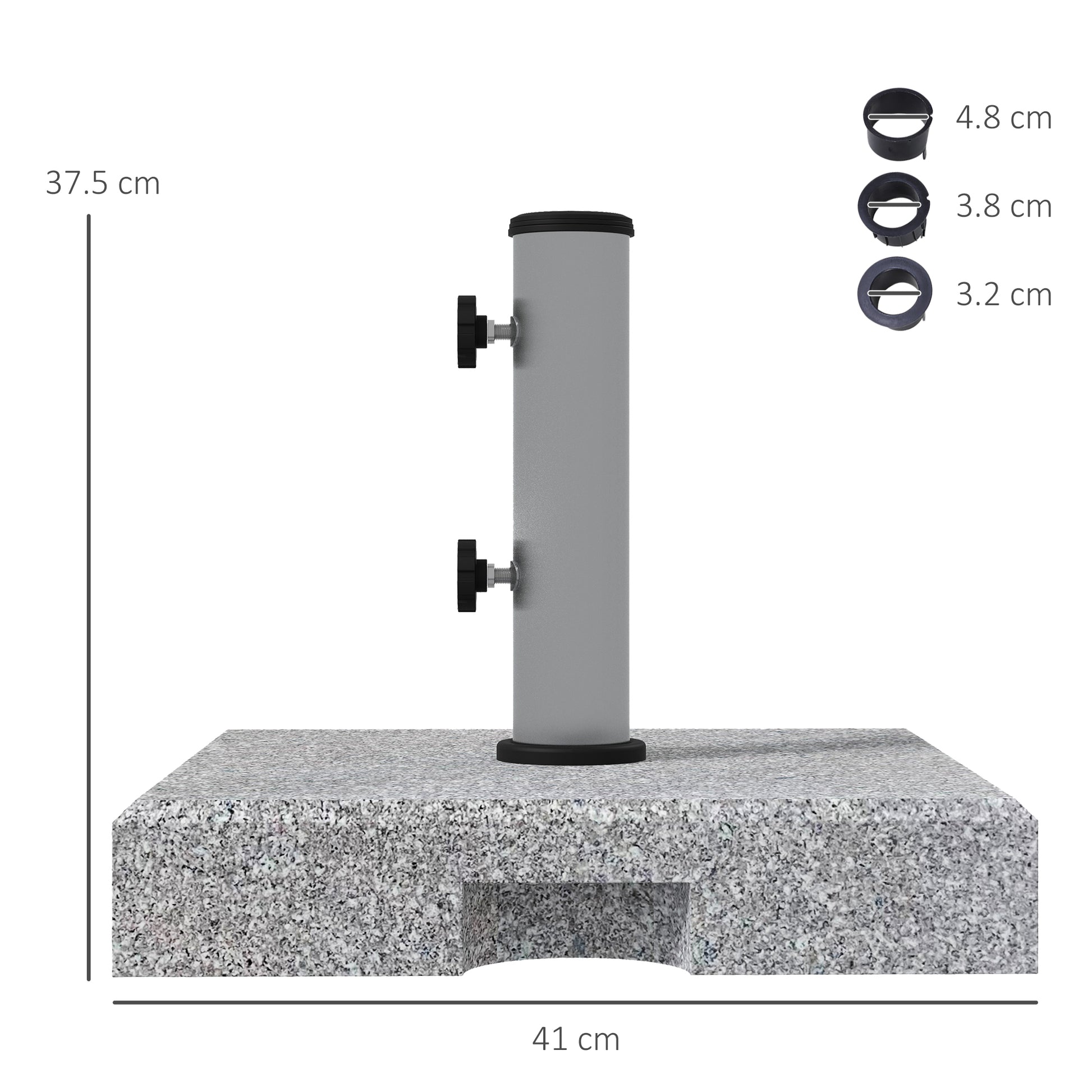 outsunny-granite-parasol-base-28kg-heavy-duty-square-umbrella-stand-with-wheels-retractable-handle-stainless-steel-tube-grey