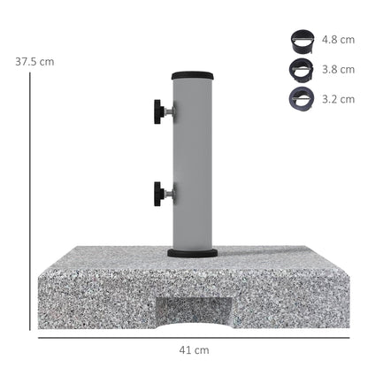 outsunny-granite-parasol-base-28kg-heavy-duty-square-umbrella-stand-with-wheels-retractable-handle-stainless-steel-tube-grey
