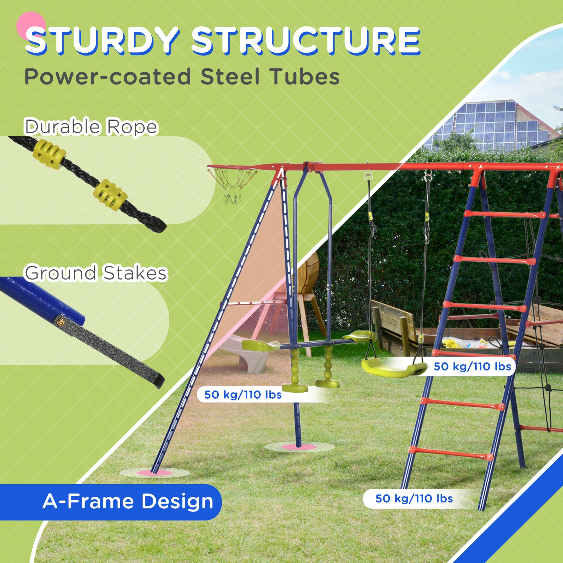 outsunny-6-in-1-metal-garden-swing-set-kids-swings-with-double-swings-climbing-frame-glider-trapeze-bar-basketball-hoop