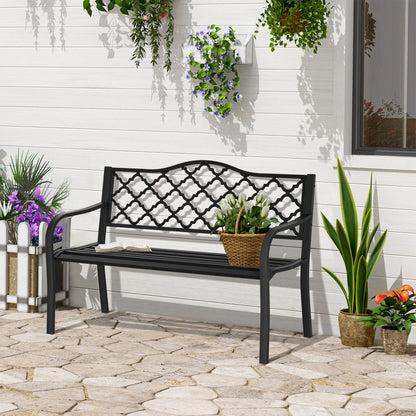 outsunny-2-seater-outdoor-garden-bench-cast-iron-antique-park-loveseat-chair-with-armrest-for-yard-lawn-porch-patio-steel