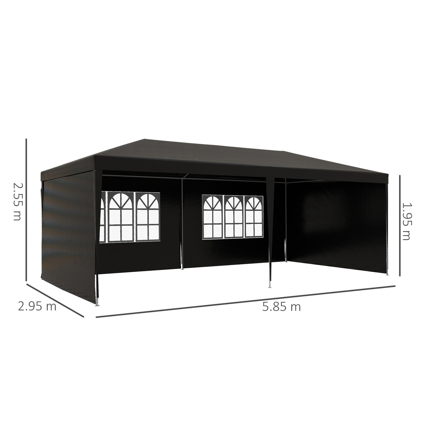 outsunny-6-x-3-m-party-tent-gazebo-marquee-outdoor-patio-canopy-shelter-with-windows-and-side-panels-black