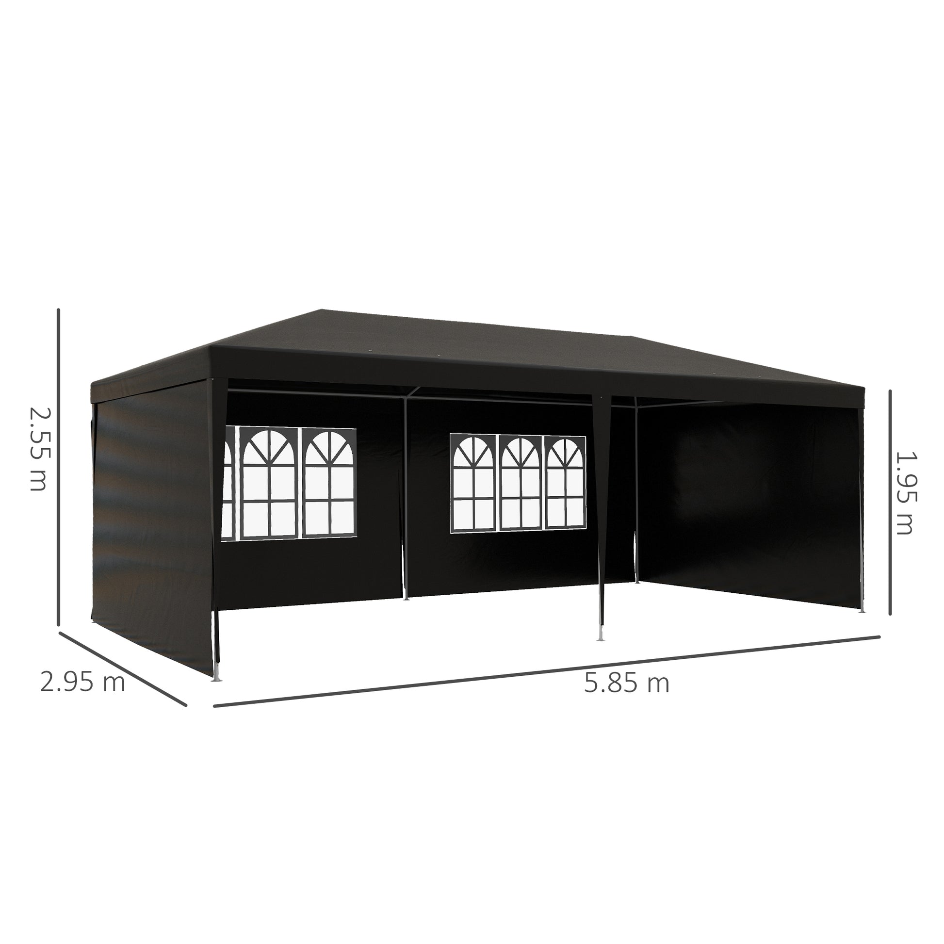 outsunny-6-x-3-m-party-tent-gazebo-marquee-outdoor-patio-canopy-shelter-with-windows-and-side-panels-black