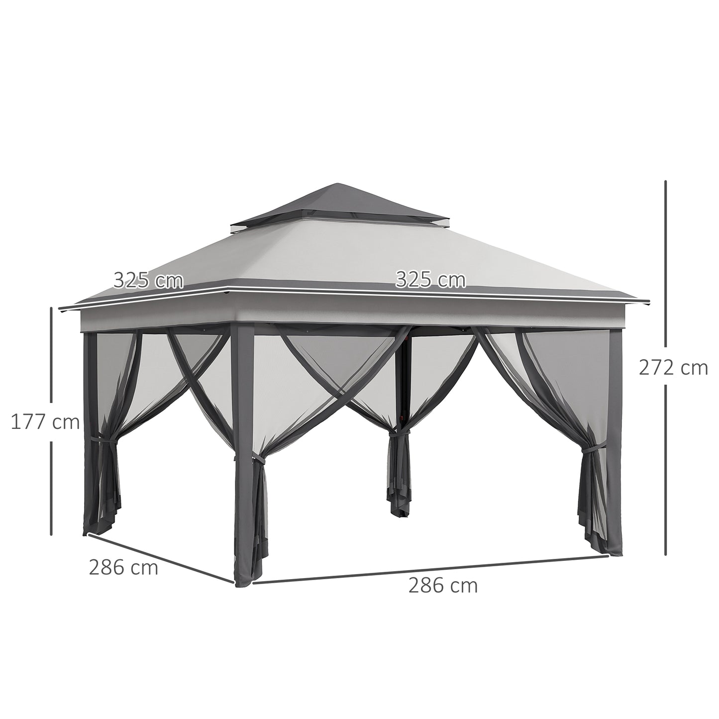 outsunny-3-x-3m-pop-up-gazebo-height-adjustable-instant-event-shelter-with-netting-and-carrying-bag-grey