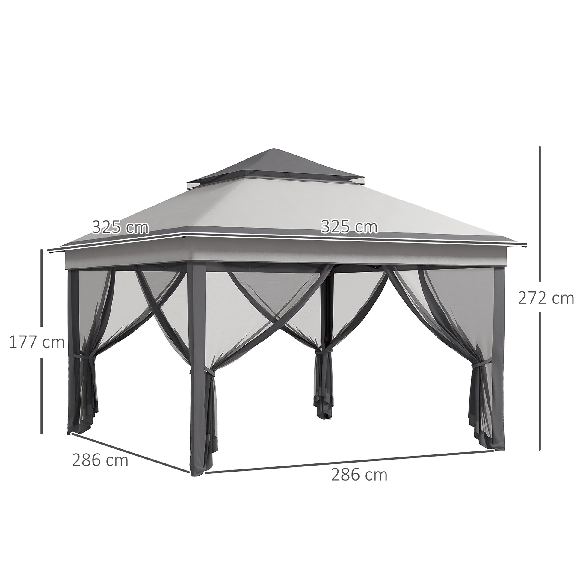 outsunny-3-x-3m-pop-up-gazebo-height-adjustable-instant-event-shelter-with-netting-and-carrying-bag-grey