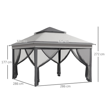 outsunny-3-x-3m-pop-up-gazebo-height-adjustable-instant-event-shelter-with-netting-and-carrying-bag-grey