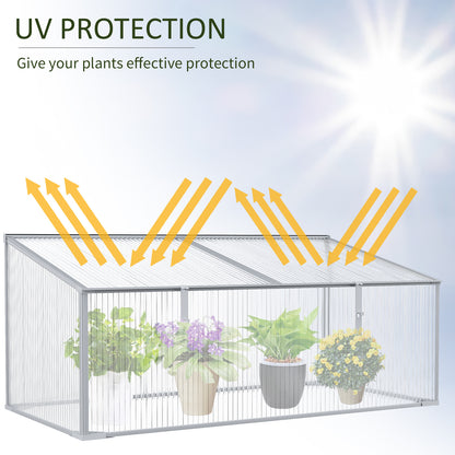 outsunny-garden-polycarbonate-cold-frame-greenhouse-grow-house-flower-vegetable-plants-bed-aluminium-frame-99l-x-60w-x-44h-cm