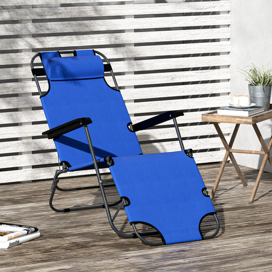 outsunny-2-in-1-sun-lounger-folding-reclining-chair-garden-outdoor-camping-adjustable-back-with-pillow-blue
