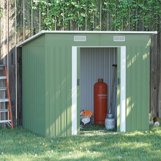 outsunny-6-8-x-4-3ft-outdoor-garden-storage-shed-tool-storage-box-for-backyard-patio-and-lawn-light-green
