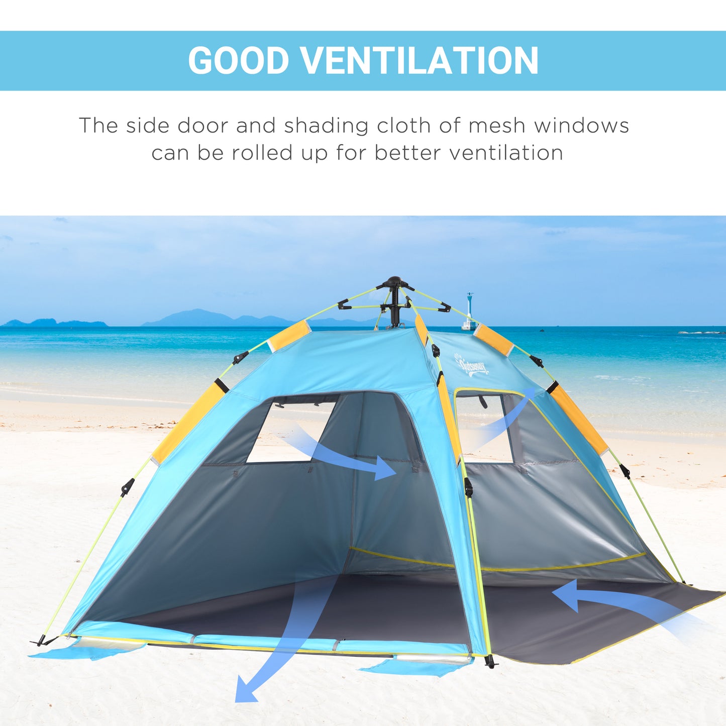 outsunny-beach-tent-for-1-2-person-pop-up-design-with-2-mesh-windows-2-doors-dark-green