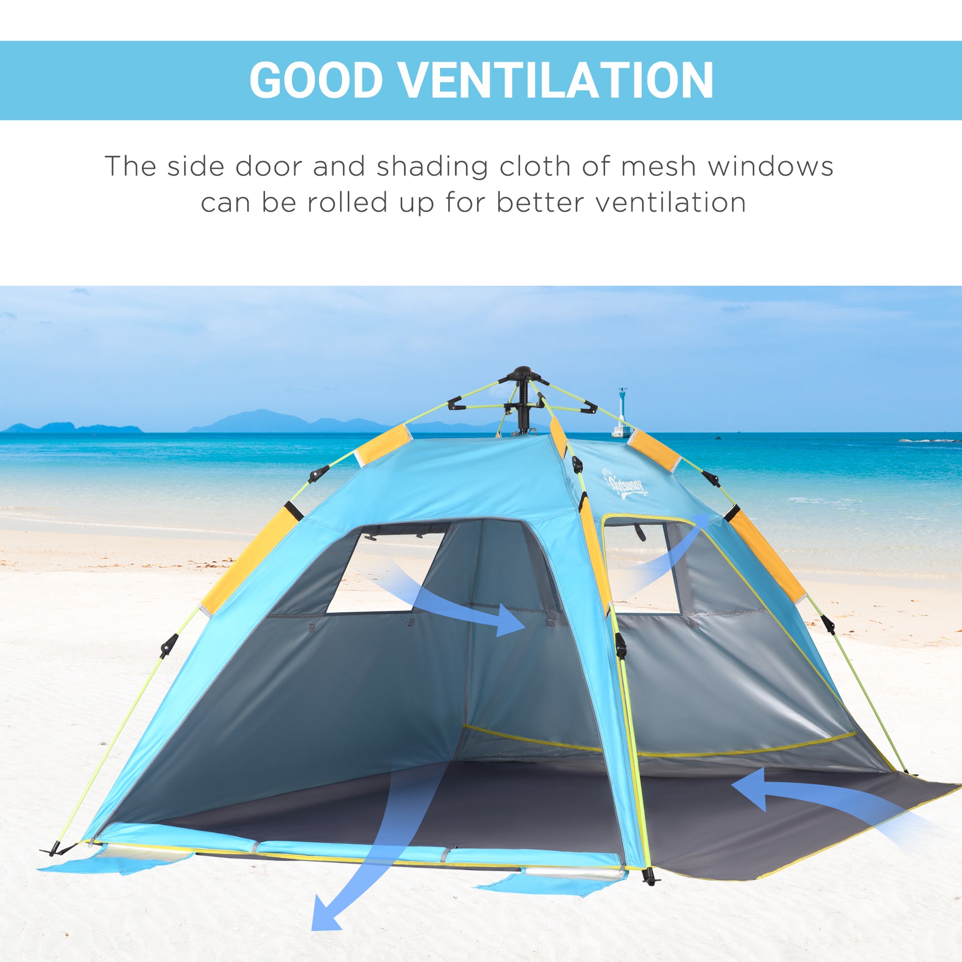 outsunny-beach-tent-for-1-2-person-pop-up-design-with-2-mesh-windows-2-doors-dark-green