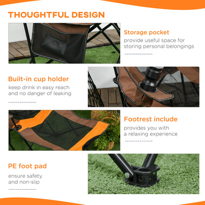 outsunny-foldable-reclining-garden-chairs-with-footrest-and-adjustable-backrest-portable-camping-chair-with-headrest-cup-holder-side-pocket-black