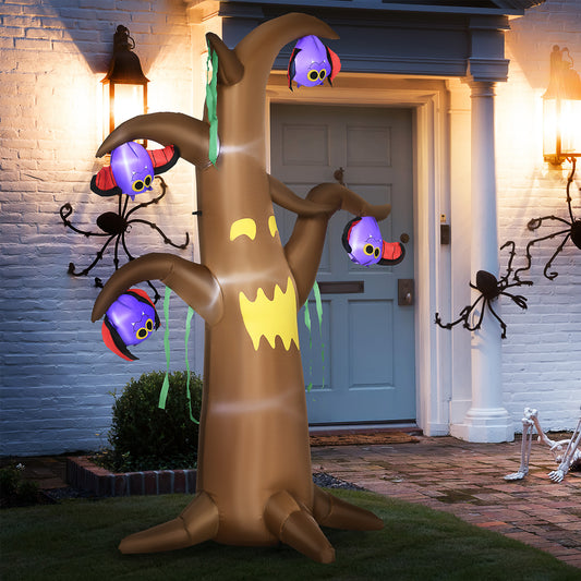 outsunny-next-day-delivery-8ft-inflatable-halloween-ghost-tree-with-upside-down-bats-showing-teeth-wings-blow-up-outdoor-led-display