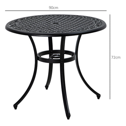 outsunny-round-garden-table-with-parasol-hole-90cm-cast-aluminium-outdoor-dining-table-for-2-4-for-balcony-black