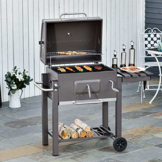 outsunny-charcoal-grill-bbq-trolley-backyard-garden-smoker-barbecue-w-shelf-side-table-wheels-built-in-thermometer