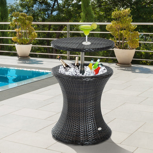 outsunny-rattan-ice-bucket-table-beer-cooler-for-outdoor-patio-party-bar-garden-brown