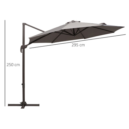 outsunny-3m-roma-umbrella-sun-shade-cantilever-hanging-parasol-w-cross-base-hand-crank-aluminium-frame-360-rotation-grey
